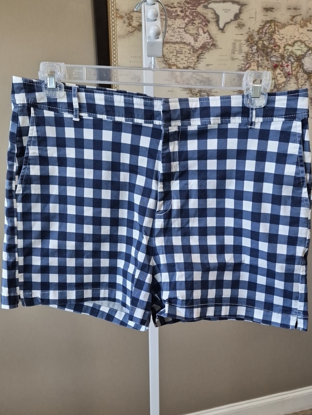 New York & Co. Classic Navy Gingham Women’s Shorts Size 16